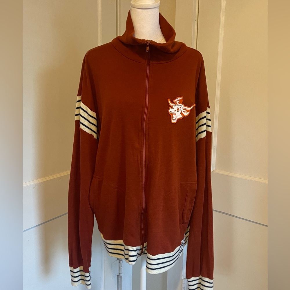 Rare Vintage 70s Franklin UT Texas Longhorns Warm Up Jacket Cardigan